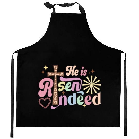 He is risen indeed Kitchen Aprons