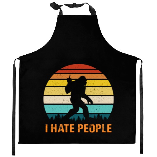 Funny Bigfoot i Hate People Kitchen Aprons