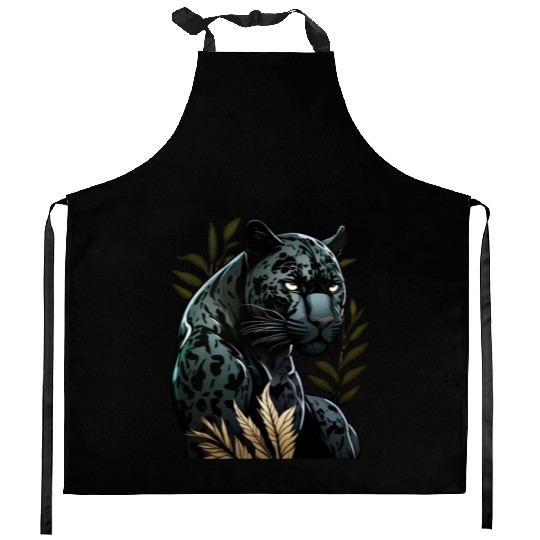 The power of the black panther Kitchen Aprons