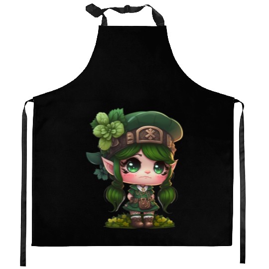 St. Patrick's Day Elf Saint Patricks Day Outfit Kitchen Aprons