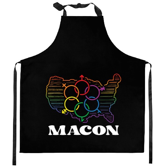 Macon Pride Month Pride Flag LGBT Community LGBTQ Kitchen Aprons