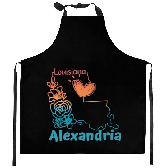 Alexandria Louisiana I love my home town Kitchen Aprons