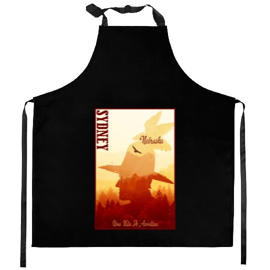 Sidney Nebraska wild west town Kitchen Aprons