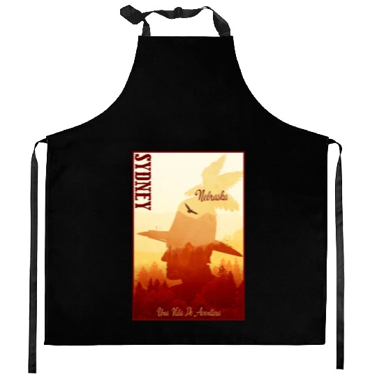 Sidney Nebraska wild west town Kitchen Aprons