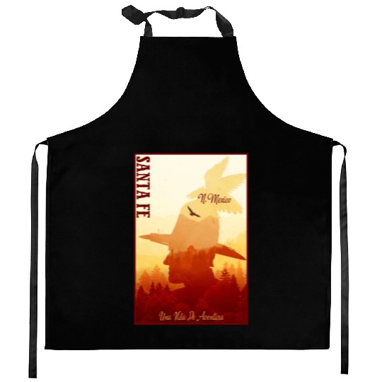 Santa Fe New Mexico wild west town Kitchen Aprons
