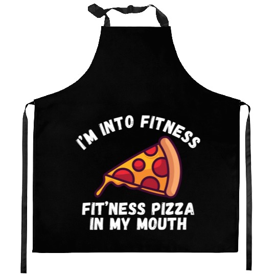 Fitness Pizza Funny Humorous Gym Kitchen Aprons