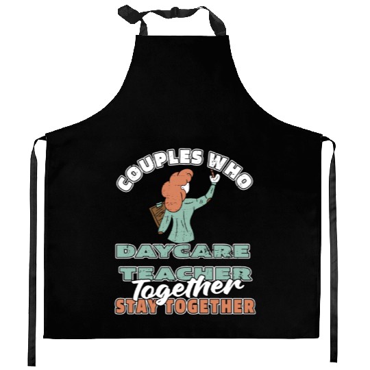 Daycare Teacher Couple Kitchen Aprons