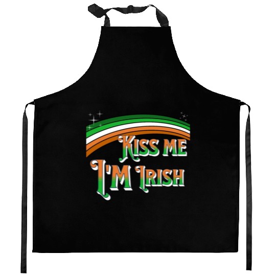 Kiss me Im Irish - Saint Patricks day Paddy's Day Kitchen Aprons