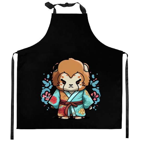 Lion kimono Kitchen Aprons