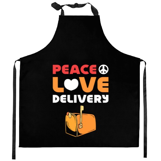 Peace Love Deliver Postal Worker Mailman Postman Kitchen Aprons