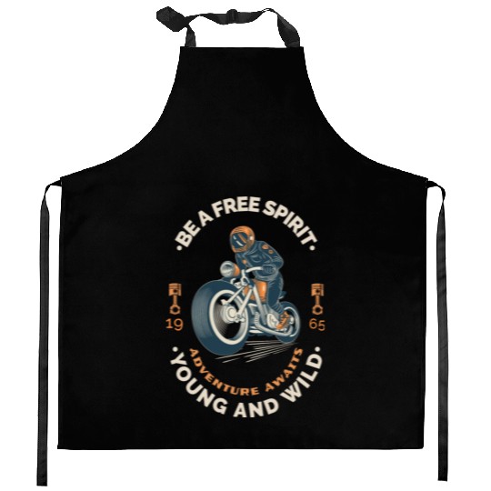 Adventure Awaits Motorcycle Wild Kitchen Aprons