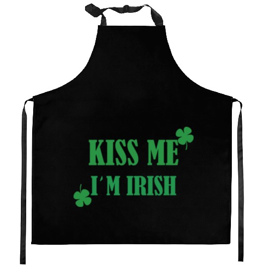 kiss me im irish Kitchen Aprons