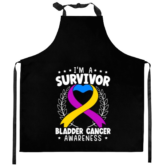 Bladder Cancer Survivor Bladder Cancer Awareness Kitchen Aprons