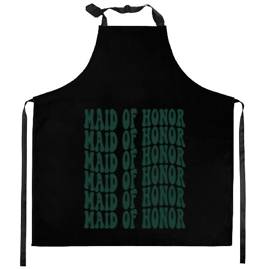 Bachelorette Party Maid Of Honor Emerald Green Kitchen Aprons