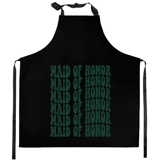 Bachelorette Party Maid Of Honor Emerald Green Kitchen Aprons