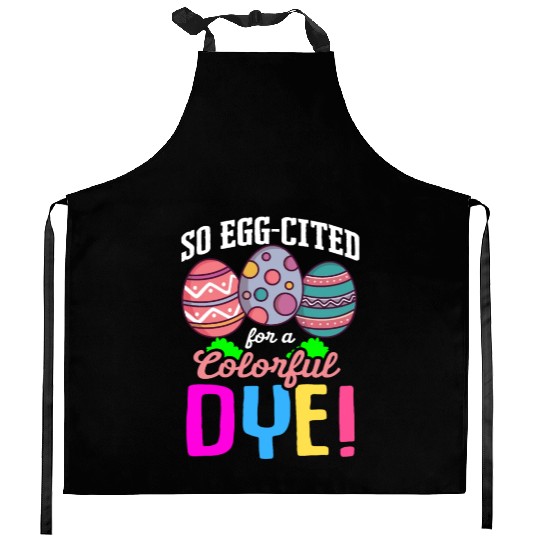 Easter Colorful Egg Dye Rabbit Egg Hunt Kitchen Aprons