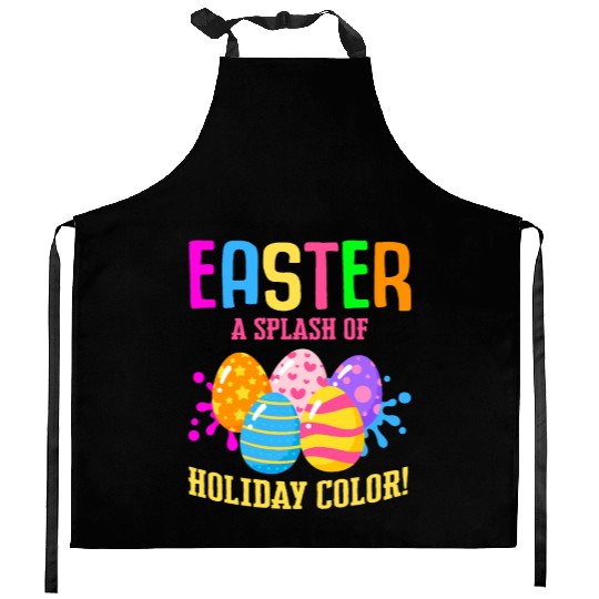 Easter Colorful Egg Dye Rabbit Egg Hunt Kitchen Aprons