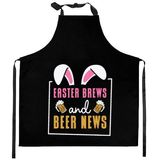 Easter Bunnies Beer Drinking Holiday Rabbit Kitchen Aprons