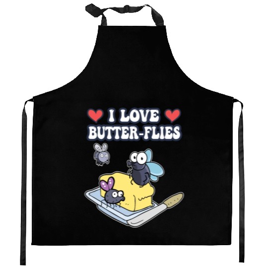 I Love Butterflies Kitchen Aprons