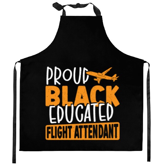 Proud Black Educated Flight Attendant Kitchen Aprons