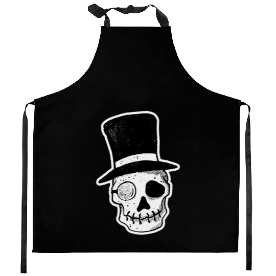 Mr. Dead Gentleman Skull Halloween Kitchen Aprons