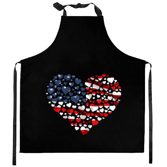 Patriotic America USA Flag 4th Of July American Kitchen Aprons
