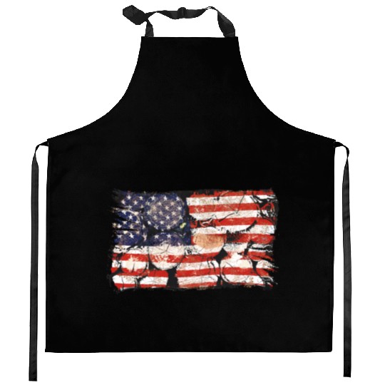 The Usa Flag Tree Trunks America Patriotism Kitchen Aprons