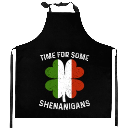 St. Patrick's Time For Some Shenanigans Clover Kitchen Aprons