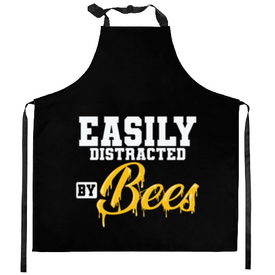 Beekeeper Honey Easily Distracted by Bees Kitchen Aprons