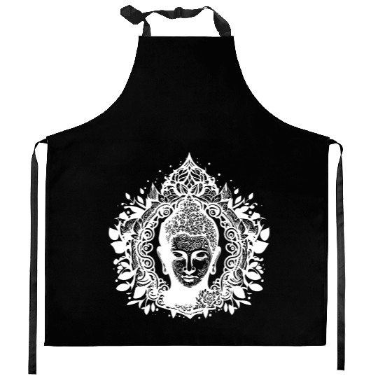 Meditating Buddha Lotus Spirit Portrait Kitchen Aprons