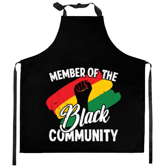 Black history month member of the black community Kitchen Aprons