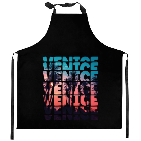 Venice Beach California Vacation Ocean Palm Tree Kitchen Aprons