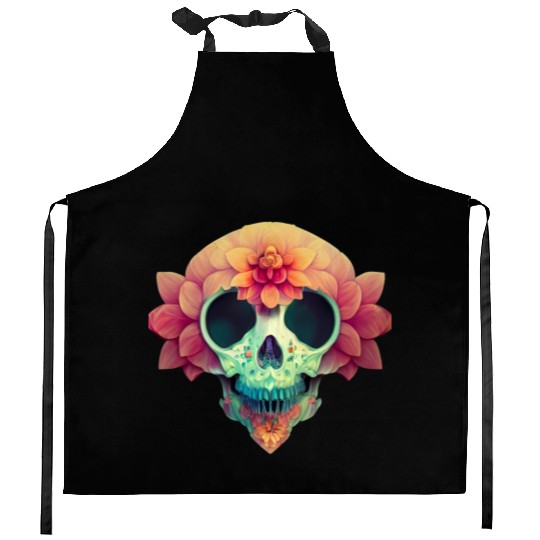 Floral Skull Candy Kitchen Aprons