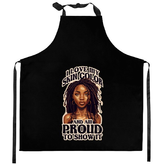 I Love My Skin Color Black Dreadlock Girl African Kitchen Aprons