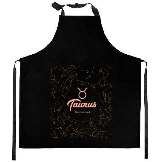Taurus Determined Astronomy Kitchen Aprons