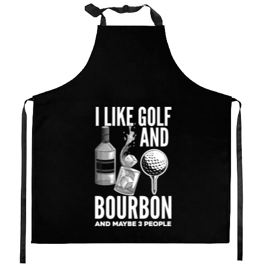 Golf Bourbon Whiskey Gift Golfer Kitchen Aprons