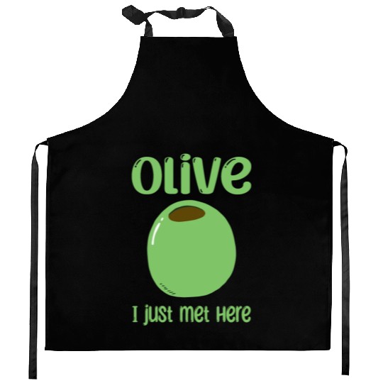 Green Olive Lover Quote Kitchen Aprons