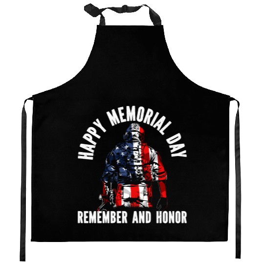 Patriotic Veteran USA Flag American Memorial Day Kitchen Aprons