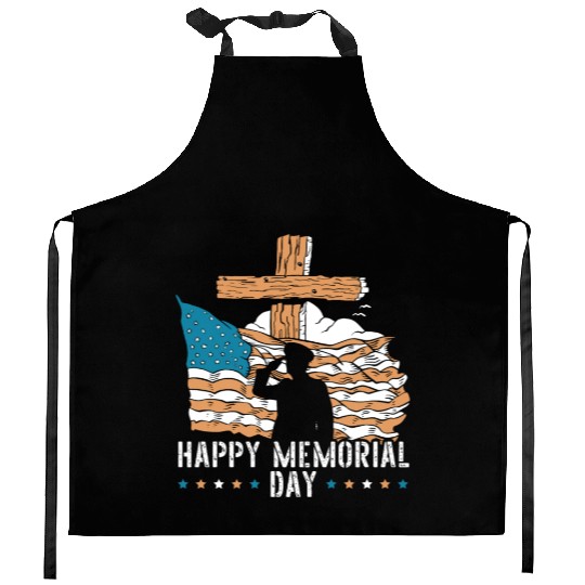 Patriotic Veteran USA Flag American Memorial Day Kitchen Aprons
