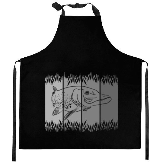 fish - fishing - fishermen Kitchen Aprons