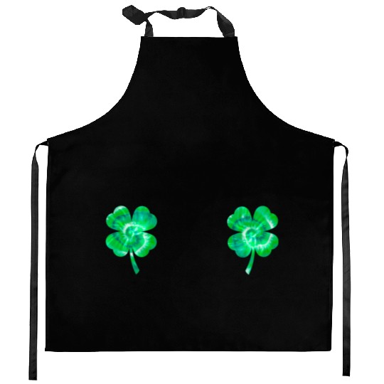 Shamrock Boobs Tie Dye Irish Boobies St Patricks Kitchen Aprons