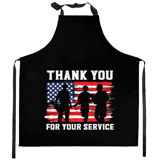 Patriotic Veteran USA Flag American Memorial Day Kitchen Aprons