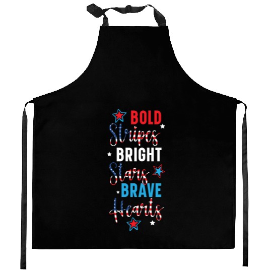 Patriotic America USA Flag 4th Of July American Kitchen Aprons