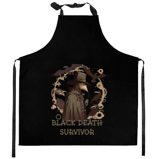 plague doctor Kitchen Aprons
