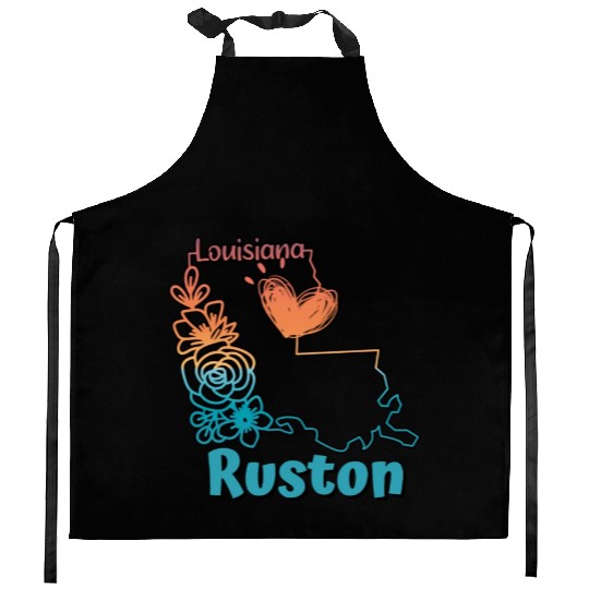 I love my home town in Ruston Louisiana Kitchen Aprons