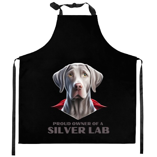 Silver labrador | Proud owner of a Silver lab Kitchen Aprons