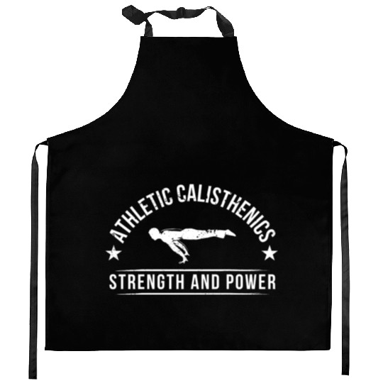 athletic calisthenics power and strength Kitchen Aprons