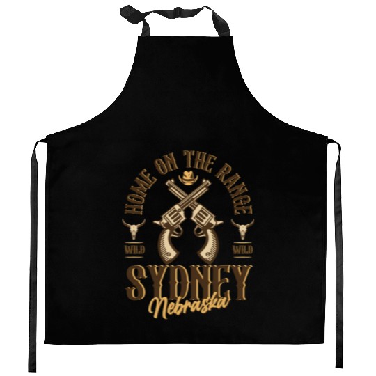 Sidney Nebraska wild west town Kitchen Aprons