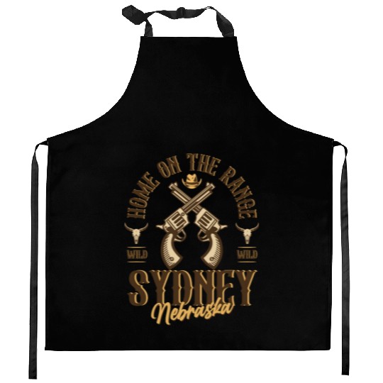 Sidney Nebraska wild west town Kitchen Aprons