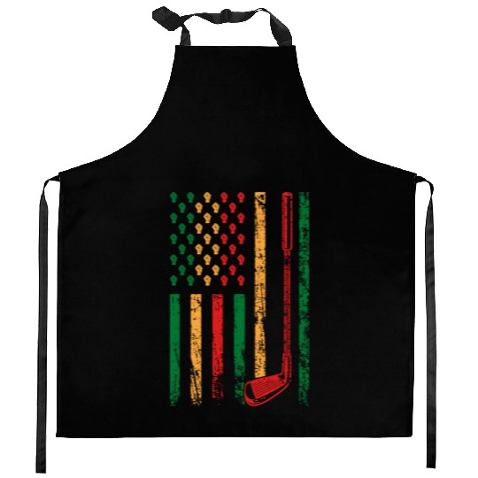 American Sports Flag Athletic Black Juneteenth Kitchen Aprons